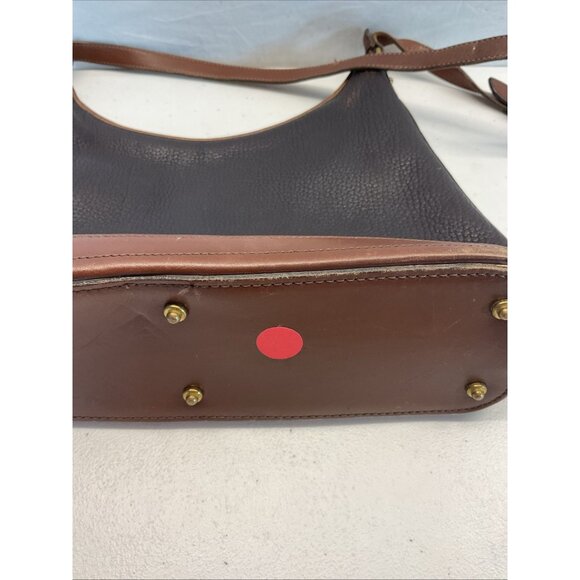 EUC VTG‎  Dooney & Bourke Black Tan Tumbled Pebbled Leather Hobo shoulder Bag - Picture 16 of 16